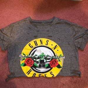 Guns N Roses customized cropped tee
